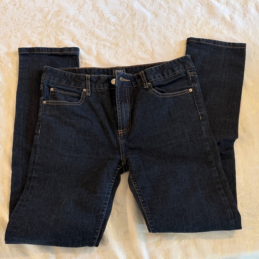 Obey women’s Dark Blue Slim Straight Jeans